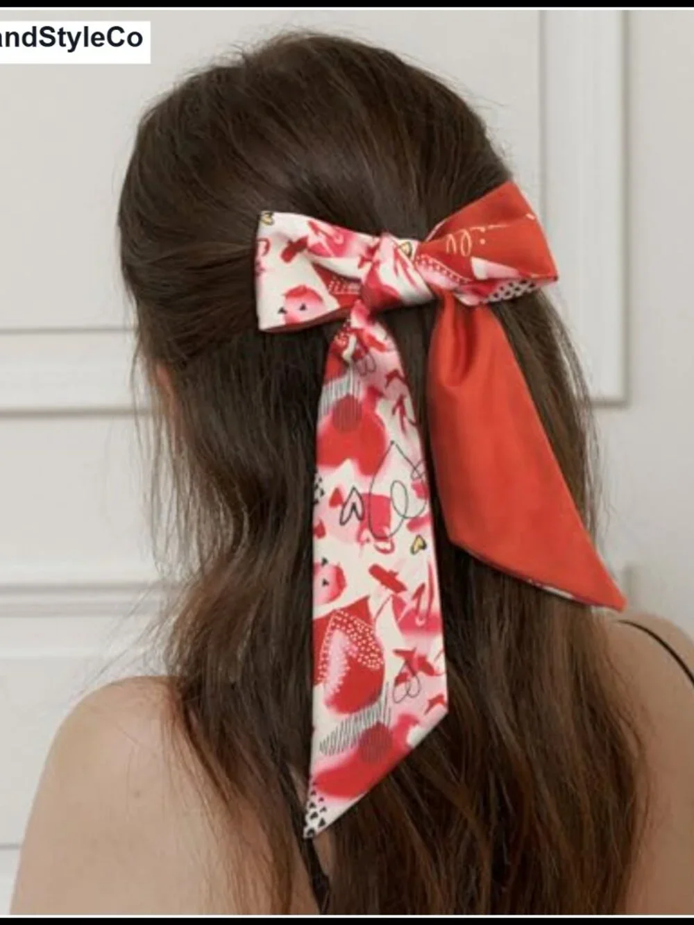 4 Pack Skinny Twill Scarves, Narrow Scarf for Handbags & Hair, Floral Polka Dot